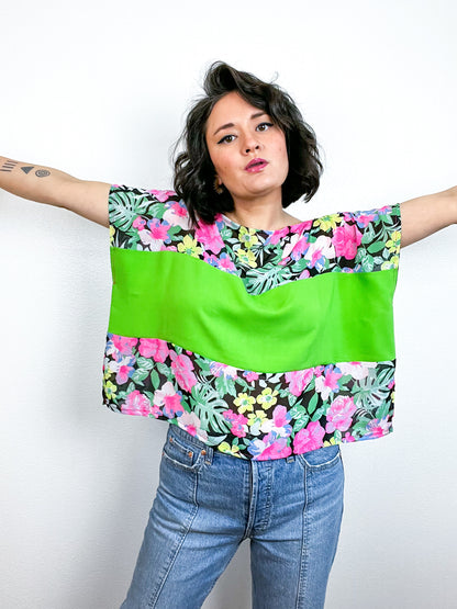Scrappy Crop Lime Pink Floral
