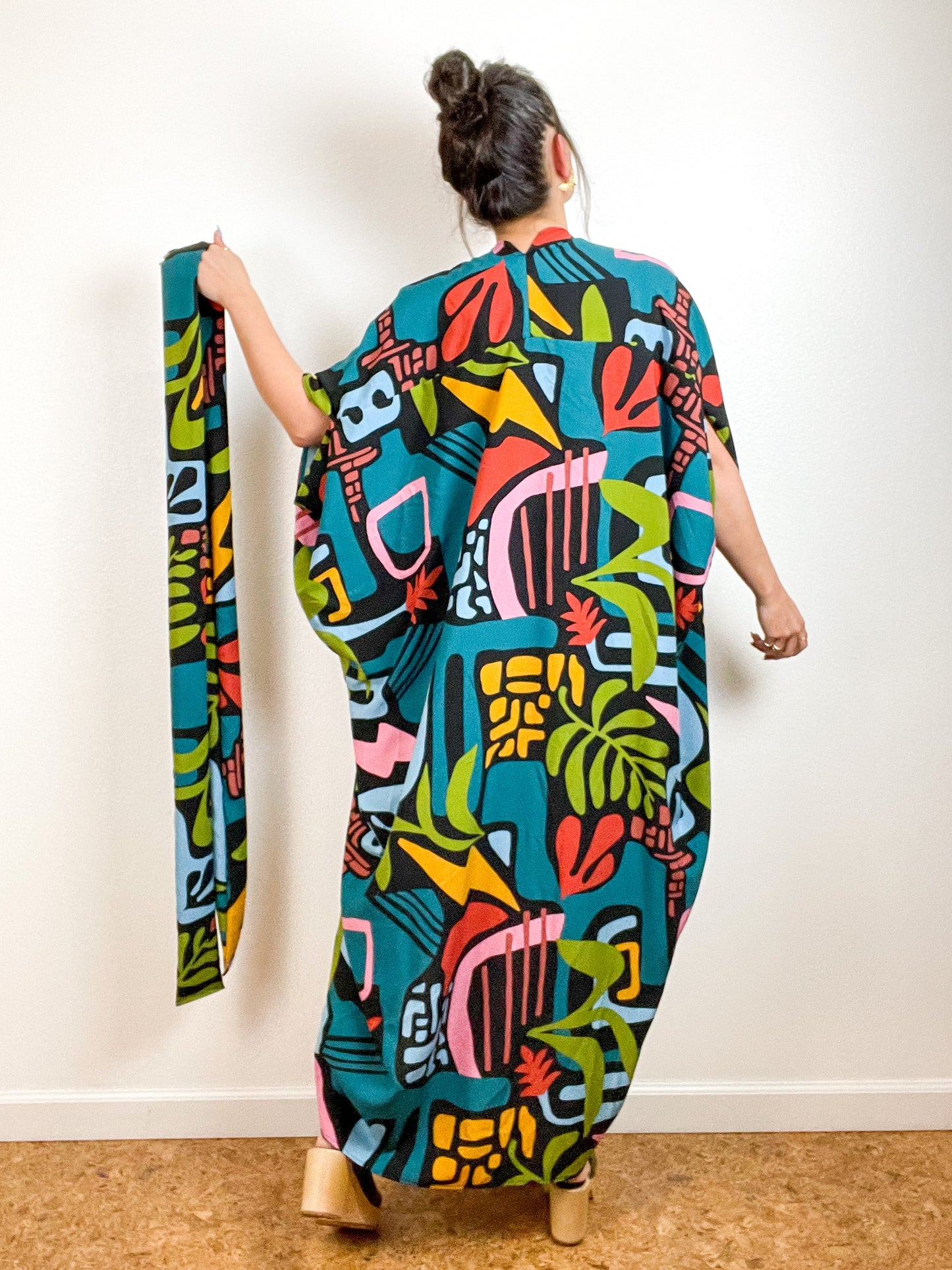 High Low Kimono Mod Shapes Rayon Challis