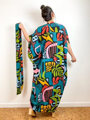 High Low Kimono Mod Shapes Rayon Challis