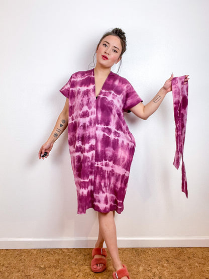 Single Gauze Caftan Dress Berry