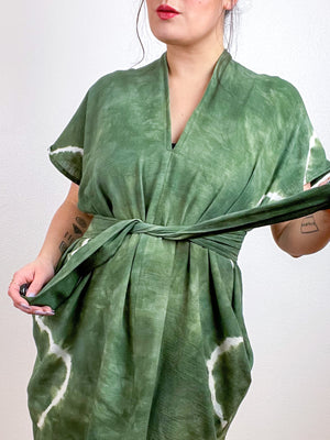Single Gauze Caftan Dress Green