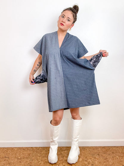 Denim Smock Dress Chambray Two Tone