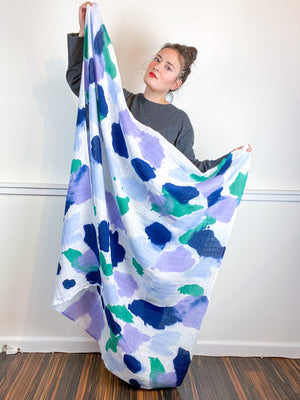 Hand-Dyed Large Square Scarf Indigo Sky Sea Orchid